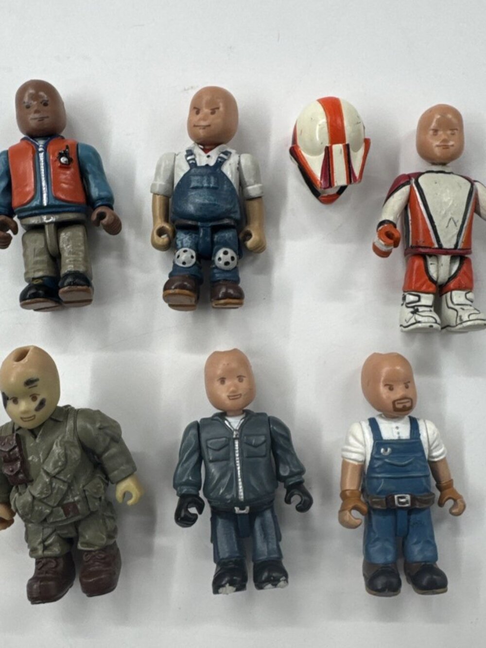 Vintage Mighty World Action Figures Lot of 6 Mike Wrench Spaceman Bald Head Toys